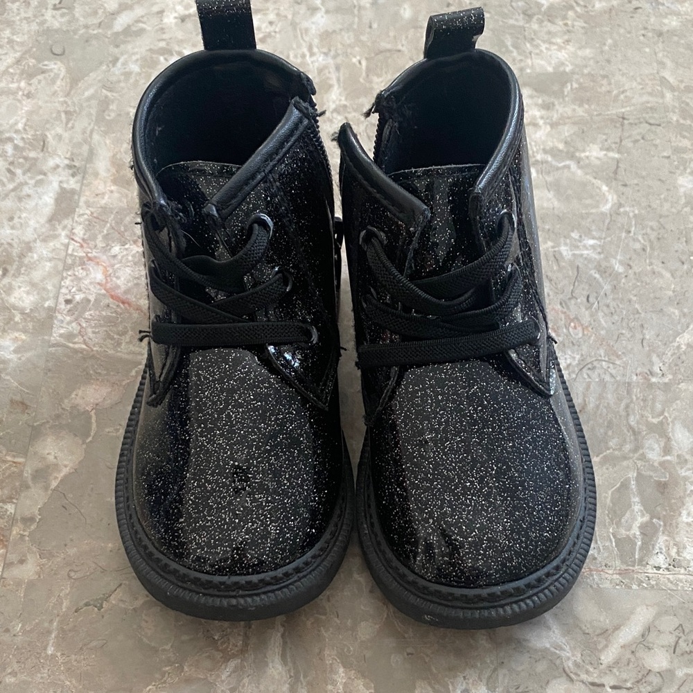 Glittery Black Kids Boots